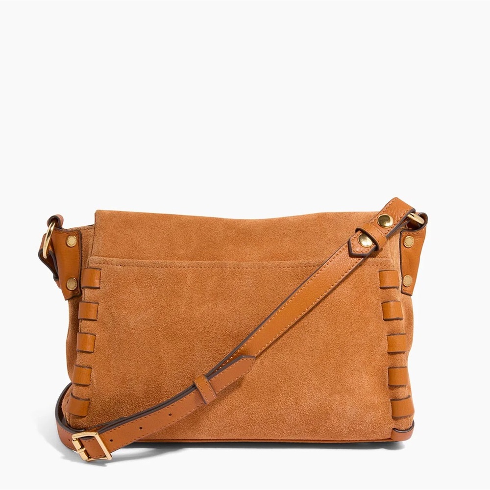 Aimee Kestenberg Leather Caramel Suede Convertible Crossbody Bag | Shoulder Bag - Picture 4 of 7
